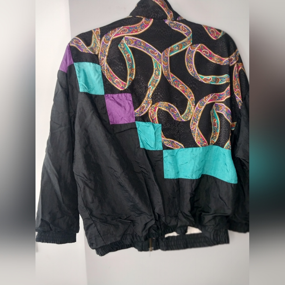 Black/Purple/Teal windbreaker
